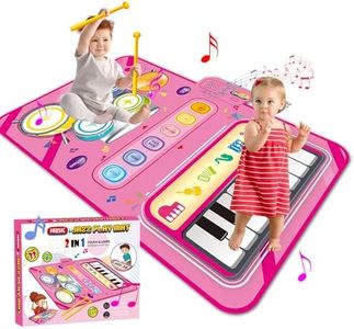 Toys for 3 Year Old Girls, 2 in 1 Girls toys Musical Mat for 3 4 5 Year Old Girl Gifts Kids Toys 3-6 Year Old Girl Boys Educational Music Toys for 3-6 Year Old Girls Boys Birthday Gifts