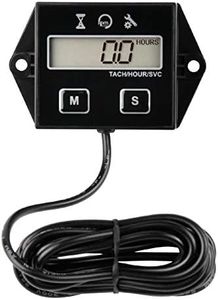 Runleader Digital Hour Meter Tachometer, Maintenance Reminder, User Shutdown, Use for ZTR Lawn Mower Tractor Generator Marine Outboard ATV Motor Snowmobile and Gas Powered Equipment (1)