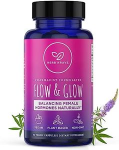 Herb Krave- Flow and Glow Natural Hormone Balance for Women: PMS & Menopause Relief- for Cramps, Hot Flashes, Mood Swings with Dong Quai & Black Cohosh for Menopause.