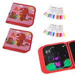 MANOGYAM Kids Erasable Doodle Book | Art Book | Drawing Book | Reusable Drawing Pads with 12 Watercolor Pens | Portable Drawing Toy Books Gifts for Kids (2PC Red)