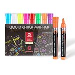 Store2508 Mobee Liquid Chalk Markers Reversible Tip Chalkboard Markers Blackboard Markers For Non Porous Chalk Board Pack Of 8, Fine