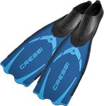 Cressi Pluma Full Foot Pocket Fins, Blue/Azure, 43/44
