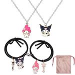 Smarow Cute Couples Keychains Necklace Set With Bag For Couples Beautiful Couples Friendship Bff Best Friend Gift For Unisex Adult