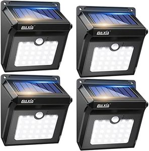 BAXIA TECHNOLOGY Solar Outdoor Lights Wireless Security Motion Sensor Outdoor Lights Solar Lights Outdoor Waterproof for Front Door,Backyard,Steps,Garage,Garden (400LM,4 Packs)