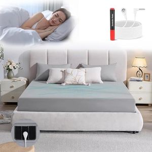 Grounding Sheets 12% Pure Silver Fiber 88% Organic Cotton Superior Earthing Fitted Sheet 400 Threads Earth Connected Bed Sheet with Grounding Cord and Test Pen (King 75 * 80 * 15inch Gray)