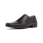 Thomas Crick Men's 'Moray' Slip-on Shoes, Classic, Timeless and Durable Formal Shoes with a Smart and Sleek Upper, Crafted with Premium Quality Leather (Black/Tan)