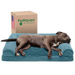 FurHaven Large Plush & Suede Orthopedic Sofa Pet Bed for Dogs and Cats, Deep Pool