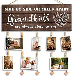 GEMTEND Grandma Gifts Nana Photo Holder, Gifts for Grandmother Present from Granddaughter and Grandson, Clips and Twine for Photo Hanging, Grandkids Photo Frame for The Best Grammy Ever Gifts