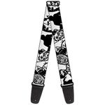 Buckle-Down Guitar Strap Zombies White Black 2 Inches Wide