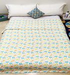 MosQuick® 100% Cotton Muslin Blanket for Single Bed Big Size for Babies Kids (0-12yrs) 4 Layer 150x220 cm