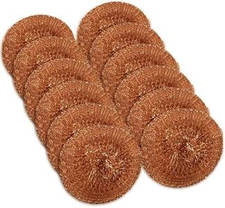 12 Pack Copper Coated Scourers by SCRUBIT – Scrubber Pad Used for Dishes, Pots, Pans, and Ovens. Easy scouring for Tough Kitchen Cleaning.