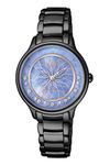 Citizen Stainless Steel Analog Blue Dial Women Watch-Em0386-51N, Black Band