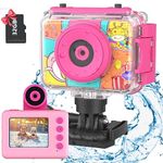 Uleway Kids Camera Waterproof Children Underwater Digital Action Camera Sport Camera Video Camcorder Christmas Birthday Toys Gifts for 3-12 Boys Girls Ideal Toys Camera HD Video with 32GB SD Card