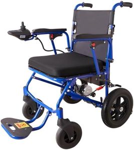 RehabRolls Lightweight Foldable Electric Wheelchairs for Adults, Intelligent Power Wheelchairs Motorized Wheelchair, Airline Approved - 12mi, Blue