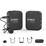 SYNCO Wireless Lavalier Microphone, G1(A1) 2.4G Lapel Mic System Transmitter Receiver Kit, 70m Transmission Real-time Monitoring for Camera DSLR Smartphone, SYNCO-G1-Wireless-Lavalier-Microphone