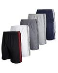 5 Pack: Big Boys Youth Short Clothing Knit Mesh Active Athletic Performance Basketball Football Lacrosse Tennis Exercise Summer Gym Golf Running Teen Training Shorts -Set 3- S (6/7)