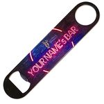 Personalised Neon Effects Stainless Steel Bottle Opener Blade - Home bar Add Name