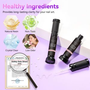 Makartt 3D Nail Rhinestone Glue Gel Kit – Dual Head, 2 x 8ml Adhesive
