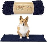 My Doggy Place Microfiber Dog Mat for Muddy Paws, 31" x 20" Navy Blue - Absorbent and Quick-Drying Dog Paw Cleaning Mat, Washer and Dryer Safe - Non-Slip Rubber Backed Dog Floor Mat, Medium