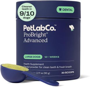 PetLab Co. ProBright Advanced Dental Powder - Dog Breath Freshener - Teeth Cleaning Made Easy – Targets Tartar & Bad Breath - Formulated for Large Dogs