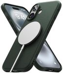 Ringke Onyx [Compatible with MagSafe] Designed for iPhone 16 Plus Case, Prevents Oily Smudges Feels Good in The Hand Non-Slip Enhanced Grip Precise Cutouts for Camera - Magnetic Dark Green