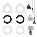 6Pcs Plastic Lampshade Reducer Ring Set, E27 to E14 Lampshade Reducers, Fitting Lampshade Washer Adaptor, Lamp Shade Adapter Rings for Socket Replacement, White and Black