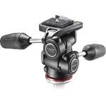 Manfrotto MH804-3W, MK II 3 Way Head in Adapto w/Retractable Levers, Independent Axis Control, Ergonomic Rubber Handle, for DSLR, CSC, Mirrorless