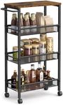 VASAGLE Slim Rolling Cart, 4-Tier S