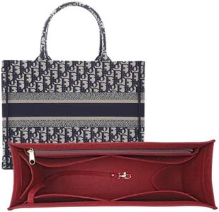 LOUKAYCCI Purse Insert Organizer for dior book tote Large Bag Insert Premium Purse Felt Insert Multiple Pockets (Vine Red, X-Large)
