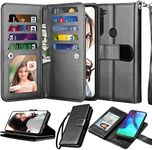 NJJEX Compatible for Mototola G Stylus 2020 Case/Moto G Stylus Wallet Case 2020, [9 Card Slots] PU Leather ID Credit Holder Folio Flip [Detachable] Kickstand Magnetic Phone Cover & Lanyard [Black]