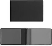 kwmobile Synthetic Leather ID Card Holder - Folding Wallet for Credit, Personal Identification and Driver's License - Black