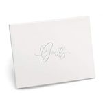 Hortense B. Hewitt Wedding Accessories Guest Book, White with Silver Foil