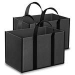 Storite Grocery Bag Pack Of 2 Heavy Duty Canvas Shopping Bags Unisex-Adult, Utility, Black For Vegetables Fruits/Milk Bag With Reinforced Handles (41X21X31 Cm)