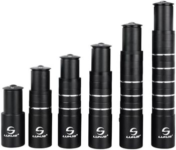 LUNJE Bike Stem Riser Extender - 1-1/8" 28.6mm Fork Stem, Aluminum Adapter for Mountain Bikes, Road Bikes, MTB, BMX, Lightweight, Durable, Easy to Install (Black-180mm)