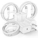 [3Pack] iPhone 15 Charger Fast Charging, [MFi Certified] 6+10+10ft USB C Cable & 20W Type C Fast Charger Block, USBC iPhone Charger Cord for iPhone 15/15 Pro Max/ 15 Pro/ 15 Plus/iPad Pro/Air/Mini