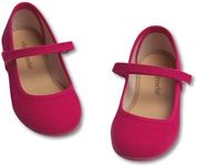 Childrenchic Mary Jane Shoes for Girls – Classic & Comfortable Canvas Dress Shoes for Toddlers & Kids – Perfect Flats for School, Play, and Special Occasions (Canvas, Fuchsia, 13 Little Kid)