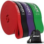 Bionix Resistance Bands Set - Different Levels Pull Up Assistance Bands - Heavy, Thick Exercise Bands for Stretching, Muscle Toning, Powerlifting, CrossFit, Yoga, Mobility and Workout - Pack of 4