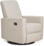 Evolur Raleigh Glider in Light Sand, Upholstered Plush Seating 360° Swivel Glider Rocking Chair, FSC Certified, Greenguard Gold & JPMA Certified Nursery Glider Recliner