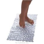 Posh Porschey New Extra Long 90 X 40Cm Pebbles Anti Bacterial Non Slip Bath Shower Mat