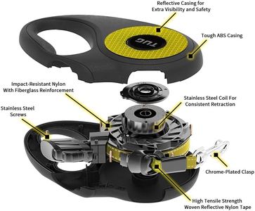 TUG Reflective Retractable Dog Lead, Small – Safety Leash
