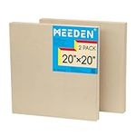 MEEDEN Unfinished Wood Canvas Board: 1-1/2" Deep 20x20” Wooden Canvas Panel Pack of 2 - Blank Cradled Wood Art Board for Painting