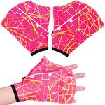 1 Pair Swimming Gloves Aquatic Fitness Water Resistance Gloves Webbed Gloves for Swimming Training Webbed Gloves Water Exercise Equipment for Pools Swim Gloves for Women (Large)