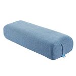 EONSHINE Exquisite Chenille Firm Meditation Yoga Bolster pillow, High Density Sponge Filled Rectangular Back Support Cushion, Pack of 1 (Peancock Blue)