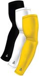 Compression Arm Sleeves Youth | Kids Athletic Sports Sleeves for Baseball Football Basketball Golf Tennis Volleyball Softball | Cooling UV Sun Protection | 3 Shooting Sleeves Yellow