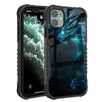 FJyuanqi Compatible with iPhone 11 2019 Case for Man Boys, Cool Blue Dragon Design Heavy Duty Shockproof Bumper Protective Phone Cover Full Body Sturdy Anti-Scratch Armored for iPhone 11