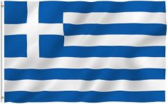 ANLEY® [Fly Breeze] 3x5 Foot Greece Flag - Vivid Color and UV Fade Resistant - Canvas Header and Double Stitched - Greek National Flags Polyester with Brass Grommets 3 X 5 Ft