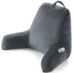 RRPETHOME Reading Pillow for Bed Adult, Back Support Pillow with Arms, Back Rest Pillow for Sitting in Bed, Floor Pillow with Pockets and Removable Washable Cove.