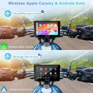 Carpuride W702 Motorcycle GPS CarPlay Screen – 7" Waterproof Touchscreen, Wireless Android Auto, Bluetooth, Navigation