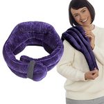 SunnyBay Microwave Heating Pad, Microwavable Heated Neck and Shoulder Wrap with Wide Neck Coverage, Hands-Free Moist Aromatherapy Hot or Cold Pack with Lavender, FSA HSA Approved, 26x5 Inches, Purple