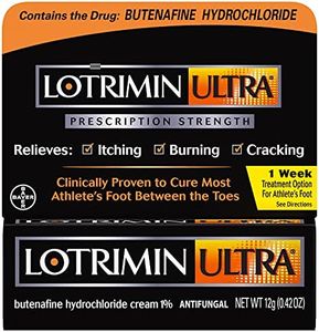 Lotrimin Ultra 1 Week Athlete's Foot Treatment, Prescription Strength Butenafine Hydrochloride 1%, Cures Most Athlete’s Foot Between Toes, Cream, 0.42 Ounce (12 Grams)